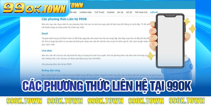 Các phương thức liên hệ tại 99OK